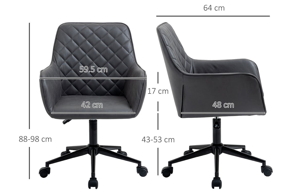 Vinsetto Desk Chair with Wheels | Deep Grey-7