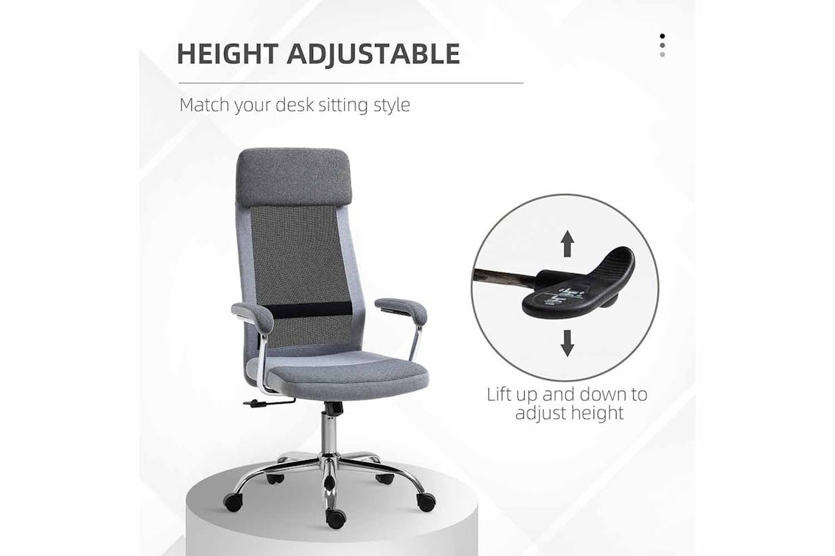 Vinsetto Ergonomic Office Chair | Light Grey/Black-2