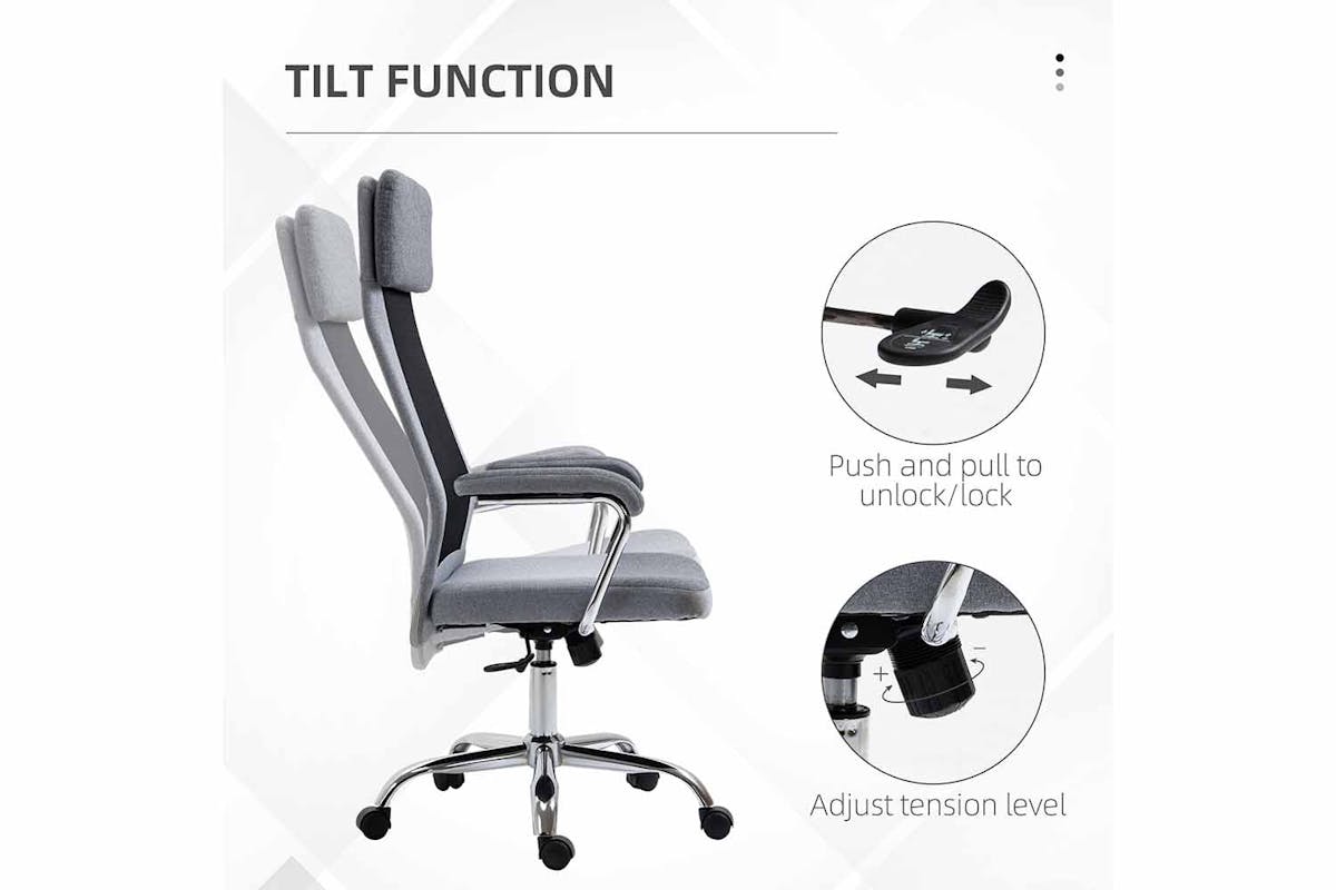 Vinsetto Ergonomic Office Chair | Light Grey/Black-3