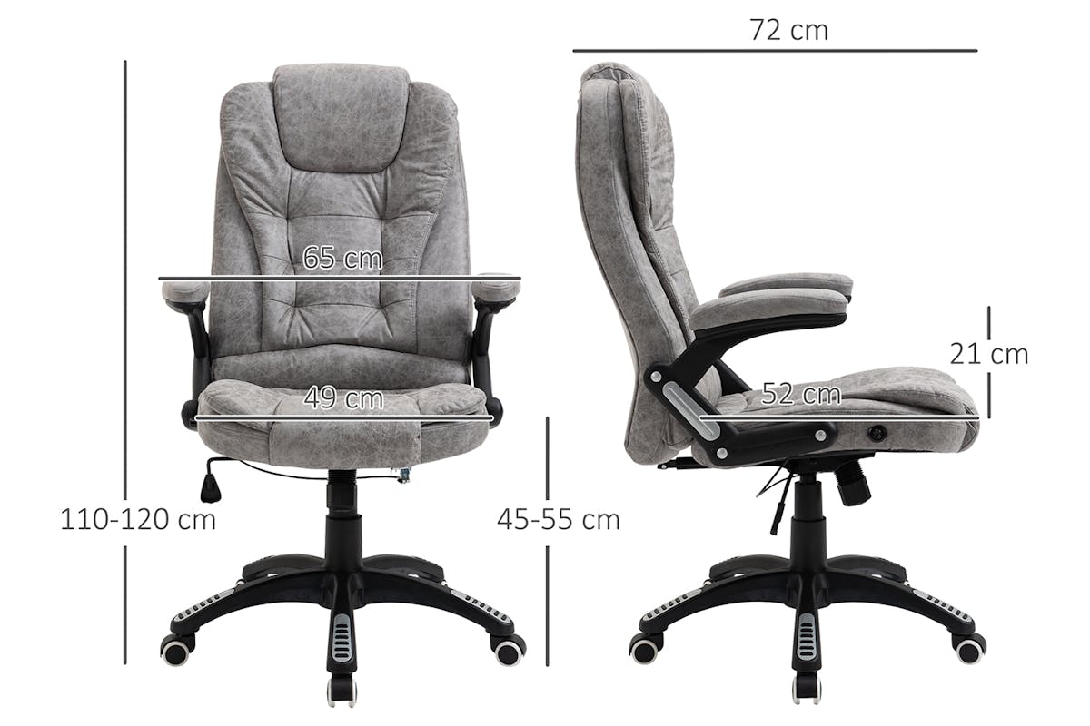 Vinsetto Office Desk Chair | Grey-7