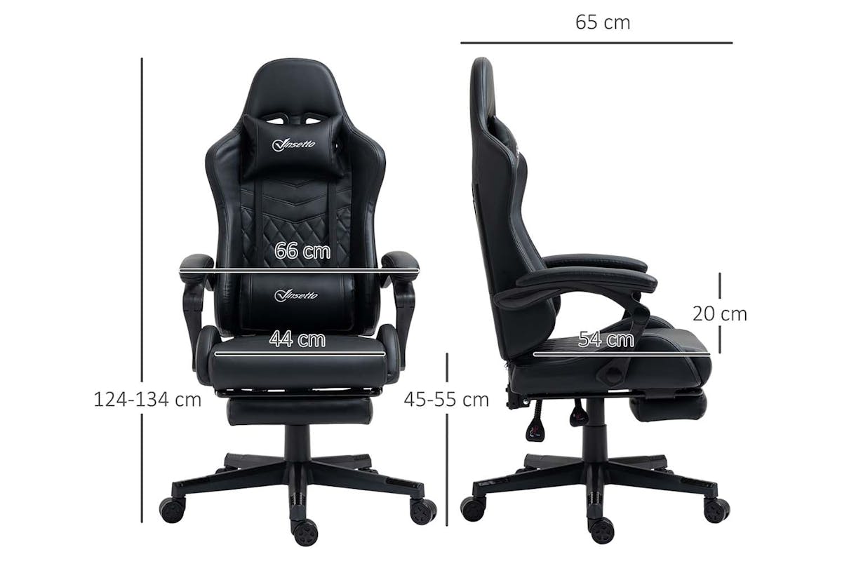 Vinsetto Gaming Chair with Footrest | Black-7