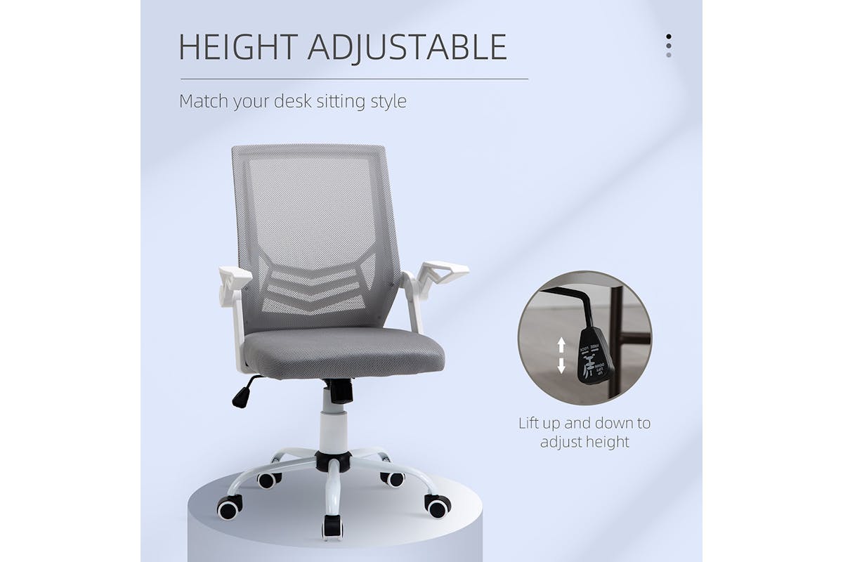 Vinsetto Office Chair with Lumbar Support | Grey/White-3