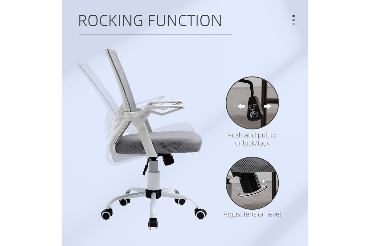 Vinsetto Office Chair with Lumbar Support | Grey/White-4