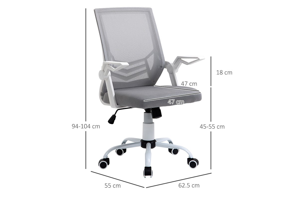 Vinsetto Office Chair with Lumbar Support | Grey/White-5
