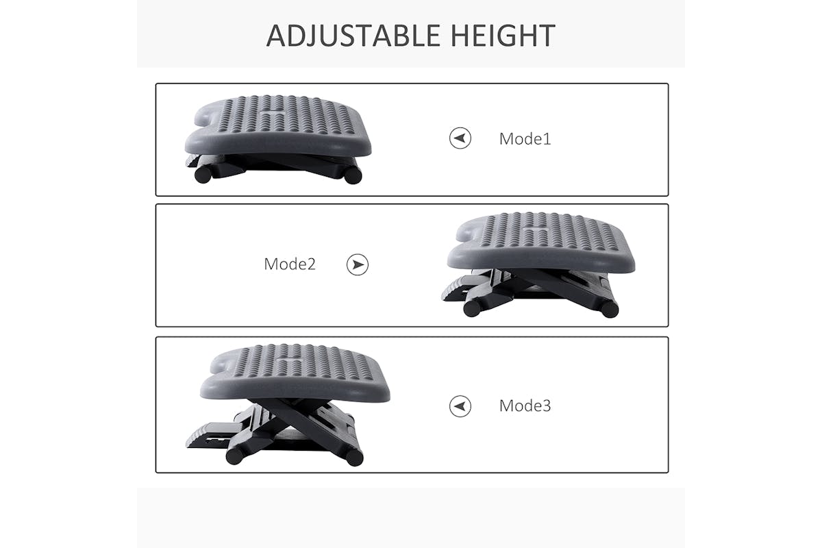 Homcom Foot Rest for Under Desk | Grey/Black-6