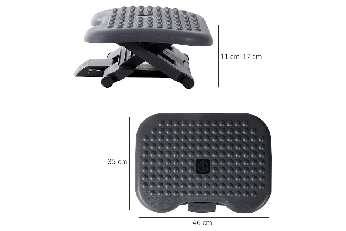 Homcom Foot Rest for Under Desk | Grey/Black-7