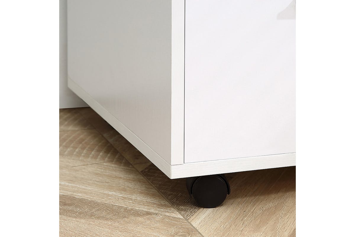 Homcom Printer Table with Wheels | White-5