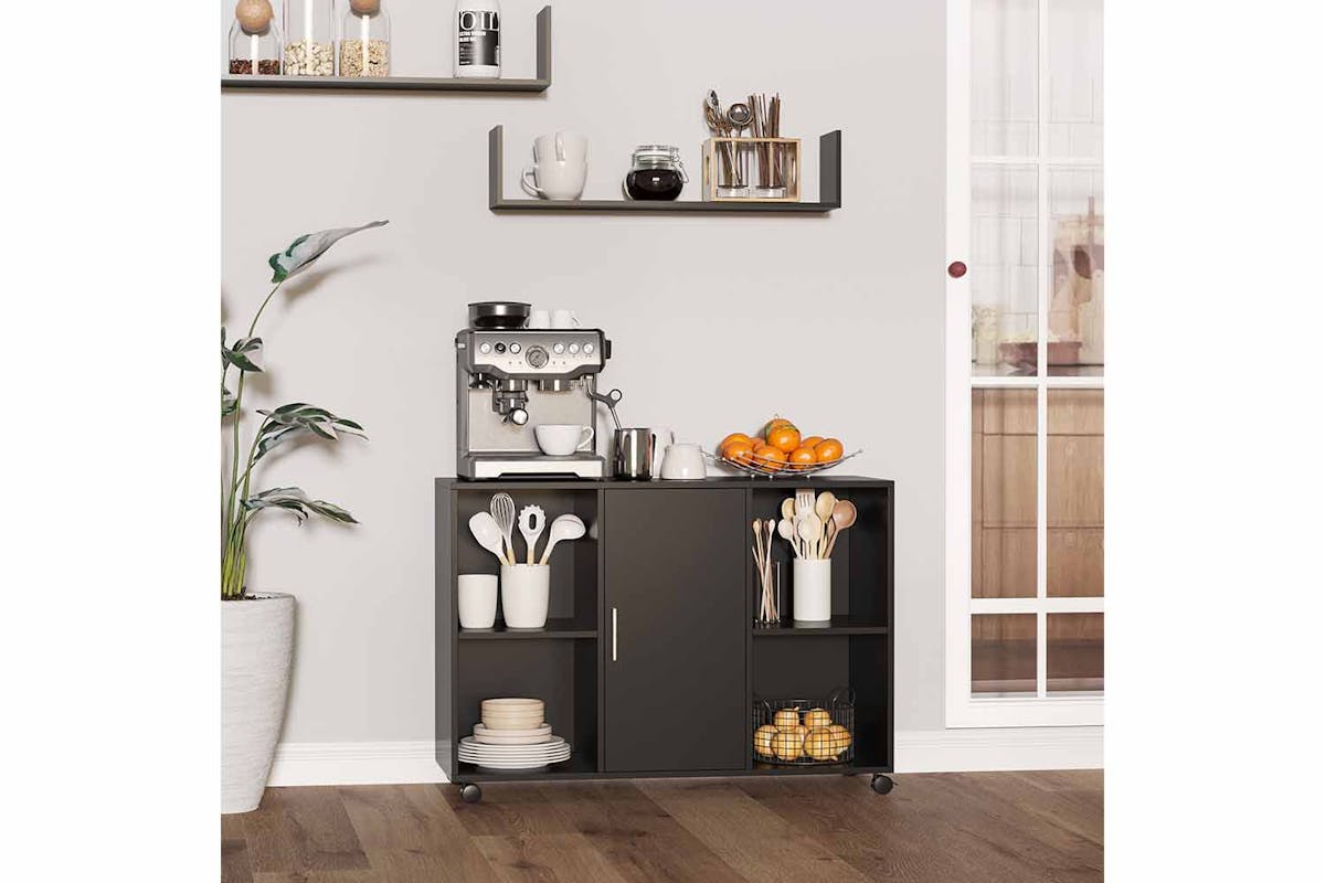 Vinsetto Mobile Filing Cabinet Printer Stand with E1 Particle Board | Black-3