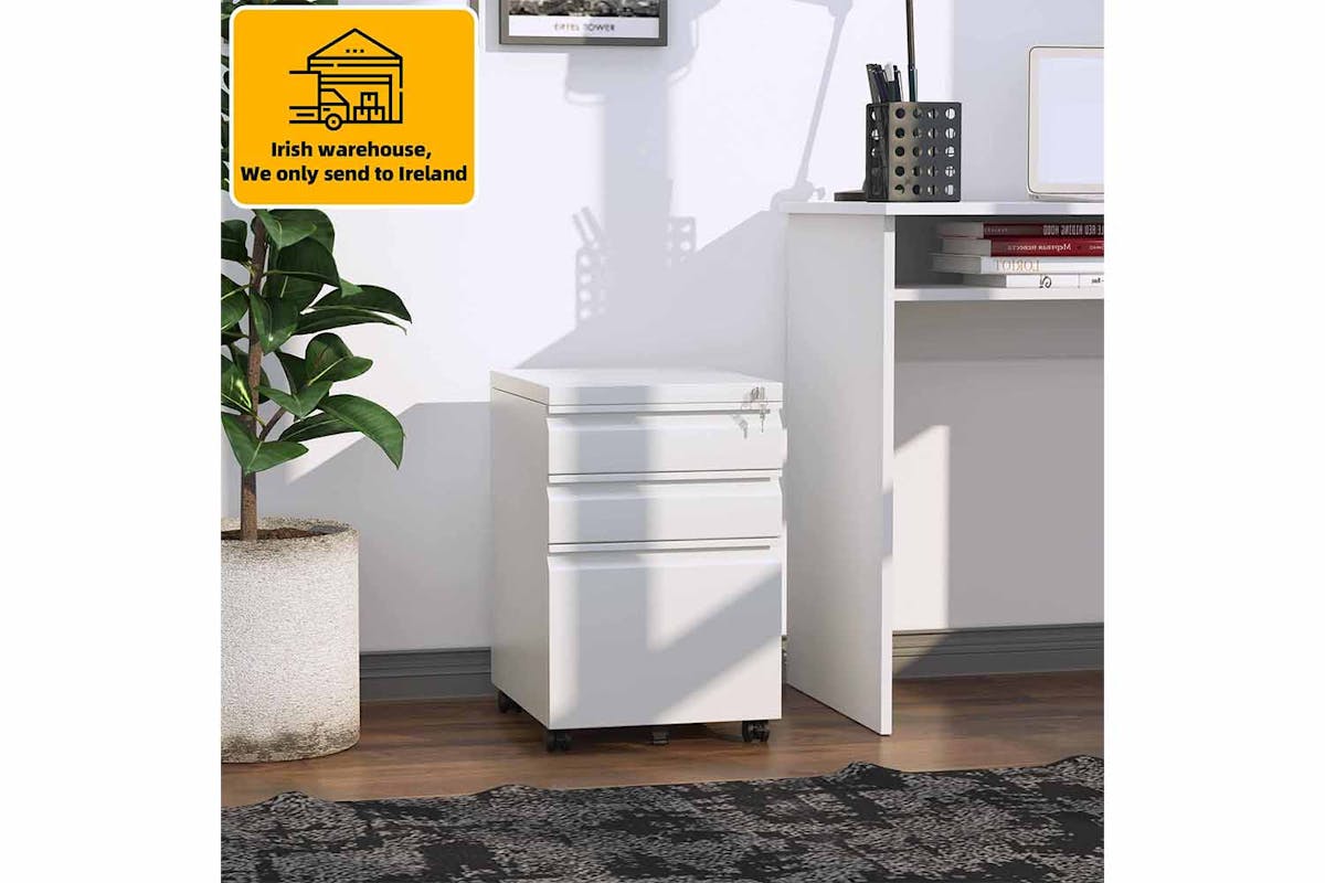 Homcom Vinsetto 3-Drawer Filing Cabinet | White-2