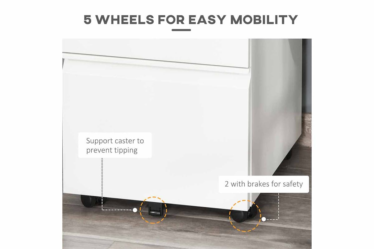 Homcom Vinsetto 3-Drawer Filing Cabinet | White-4