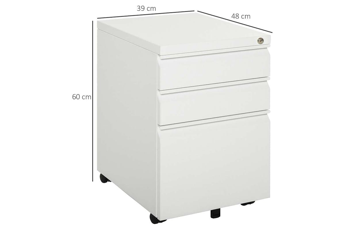 Homcom Vinsetto 3-Drawer Filing Cabinet | White-6