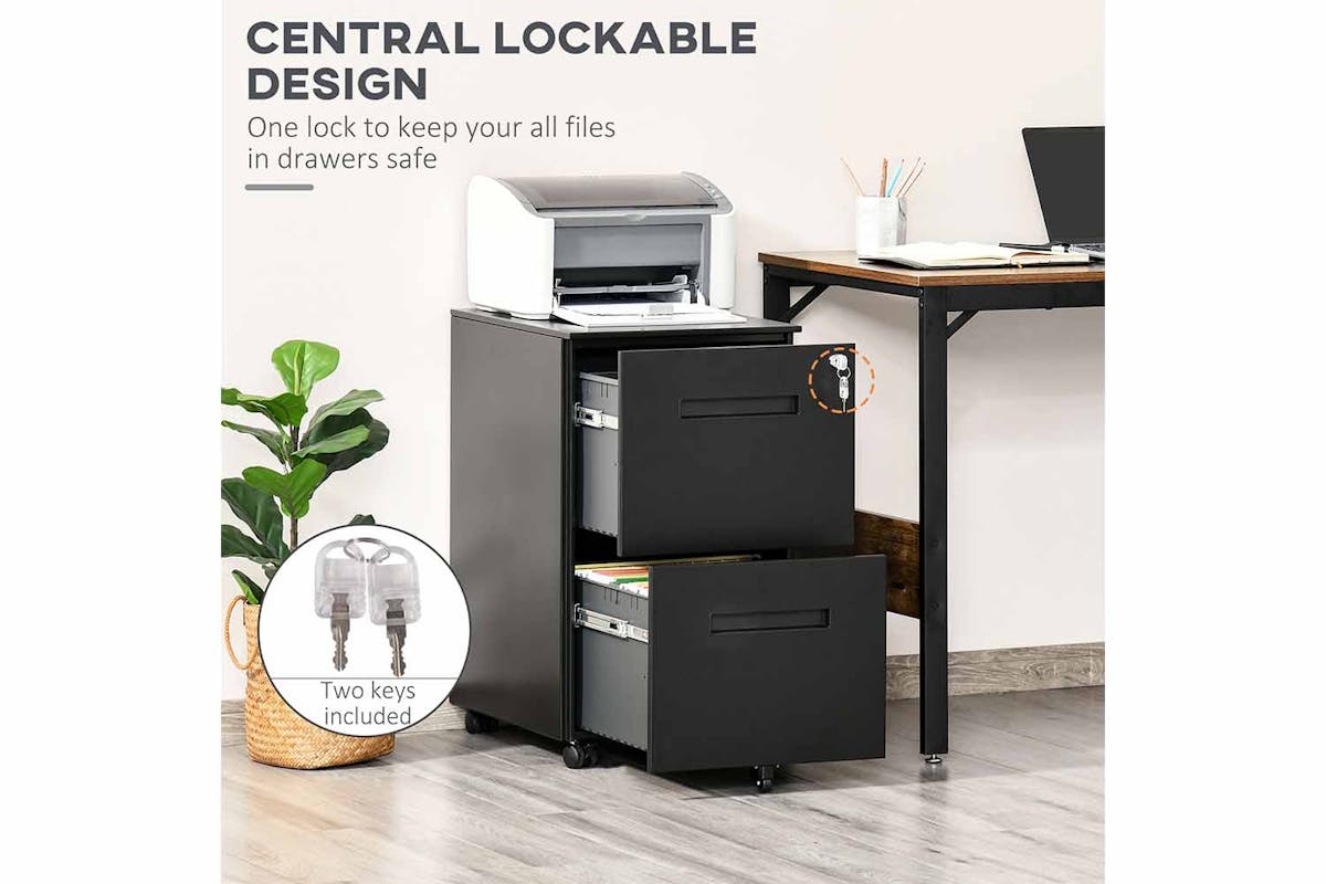 Homcom Vinsetto Filing Cabinet | Black-3