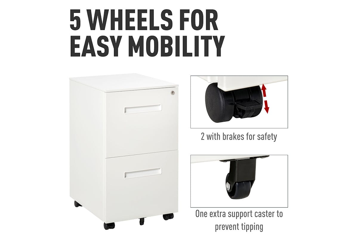 Homcom Vinsetto Filing Cabinet | White-4