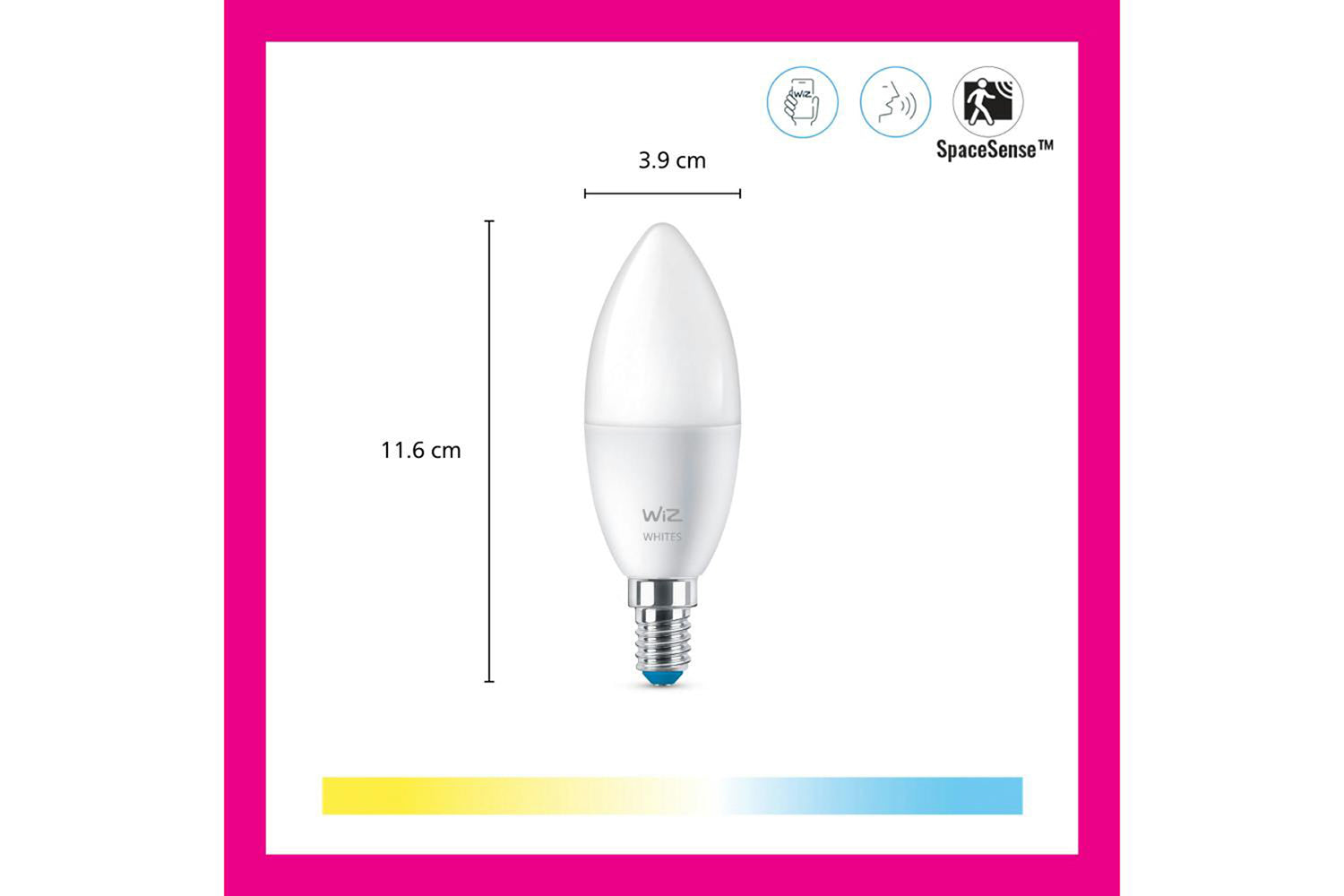 Wiz Candle E14 Tunable Smart LED Bulb | White-8