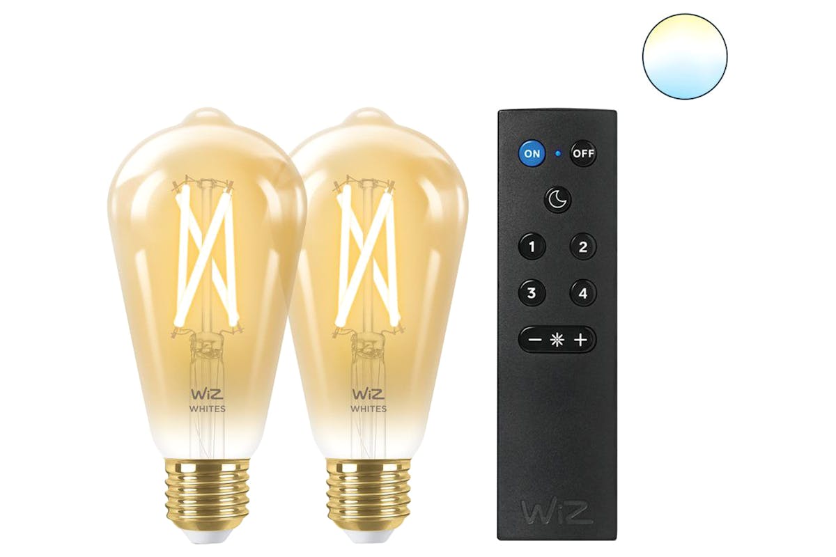 Wiz ST64 E27 Filament Amber Bulbs with WiZmote | 2 Piece of Pack