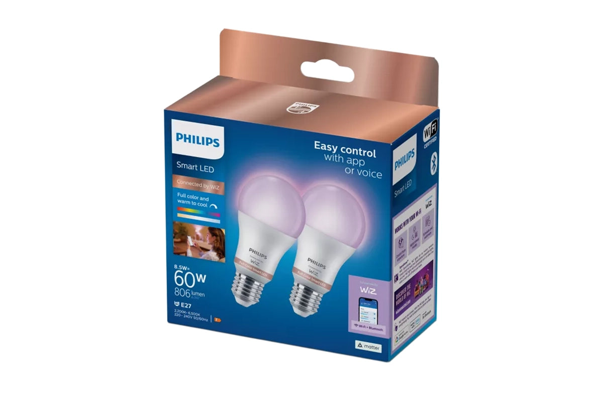 Philips E27 Smart LED RGB A60 Bulb | Pack of 2-2