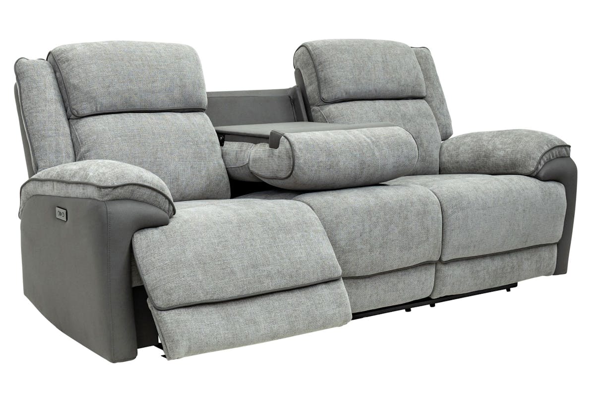 Marley 3 Seater Sofa | Power Recliner | Fabric | Grey-7