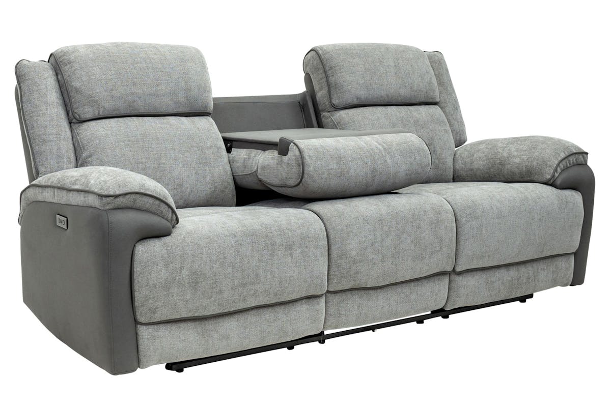 Marley 3 Seater Sofa | Power Recliner | Fabric | Grey-8