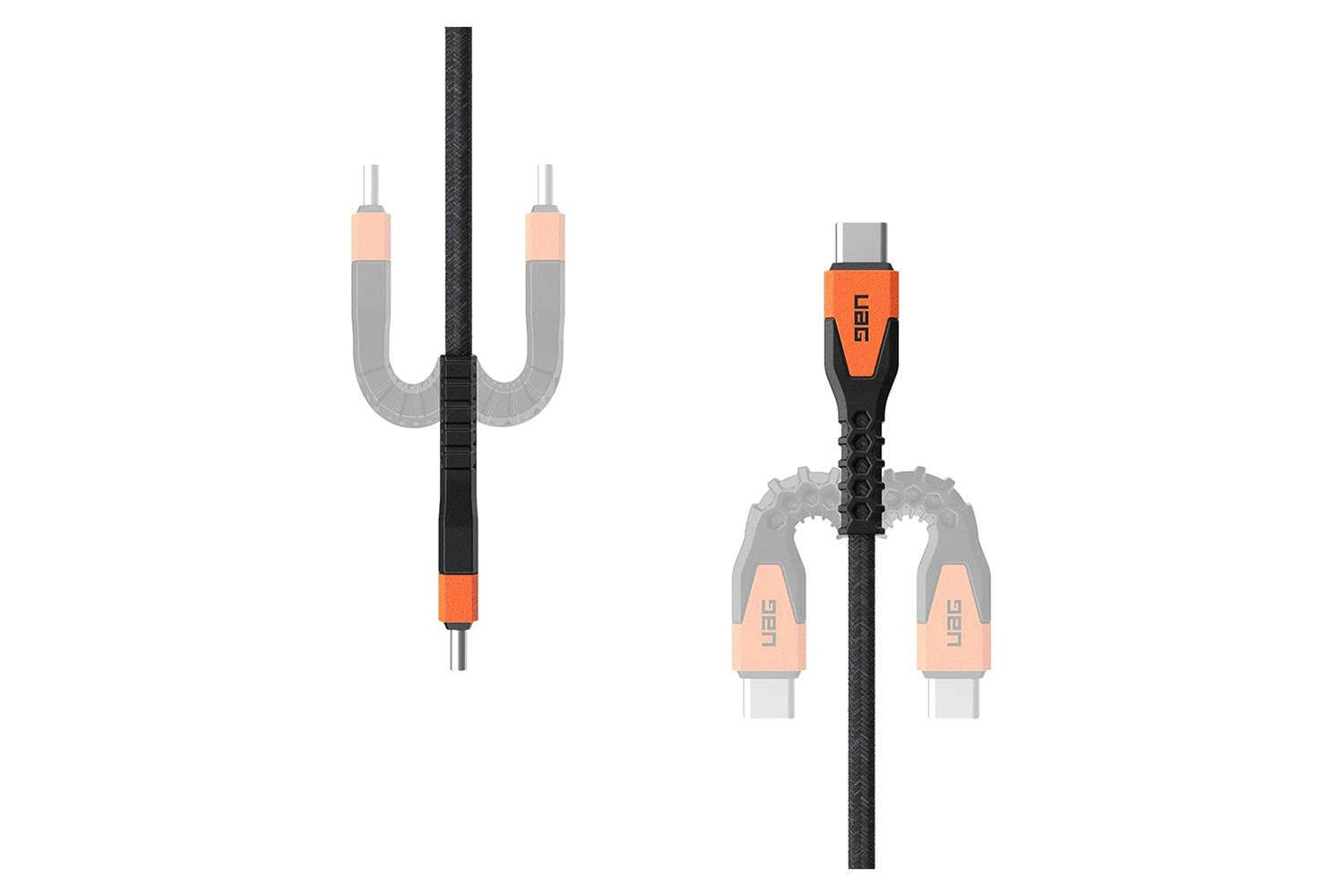 UAG Kevlar Core USB-C to USB-C Power Cable | Black/Orange-8