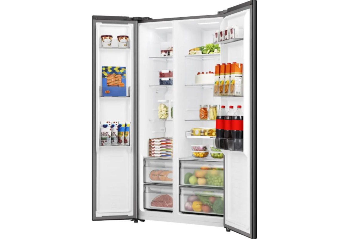 Hisense Freestanding Side By Side Refrigerator | RS3P558NEFD | Black-9