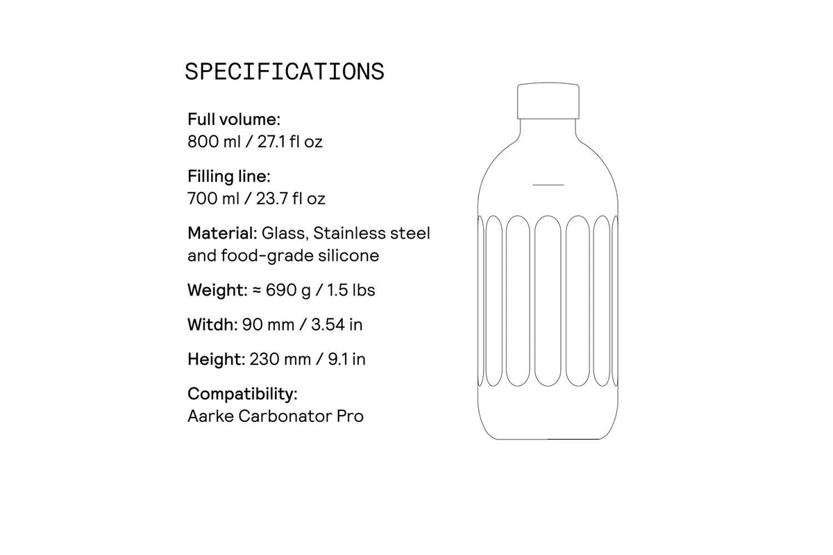 Aarke Aarke Glass Bottle - Polished Steel-10