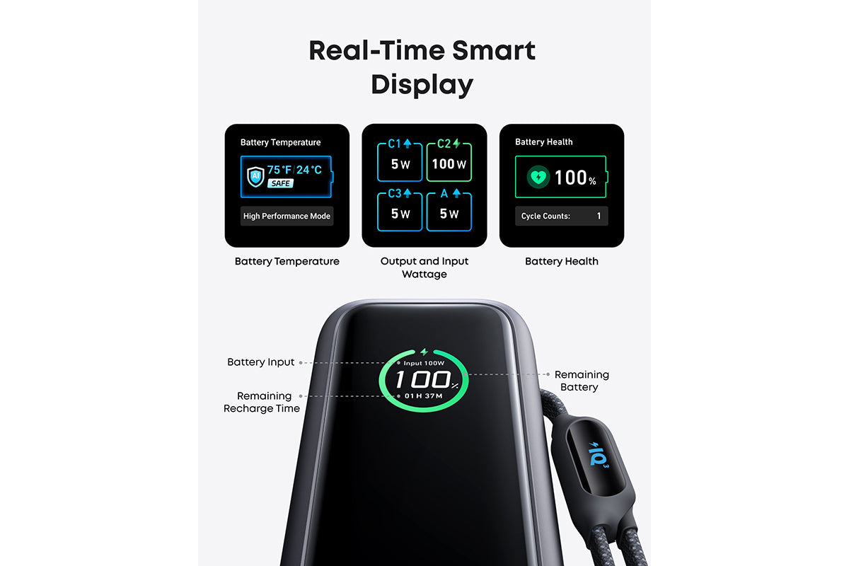 Anker 25K 165W Laptop Power Bank with Built-in Cable | Black-6