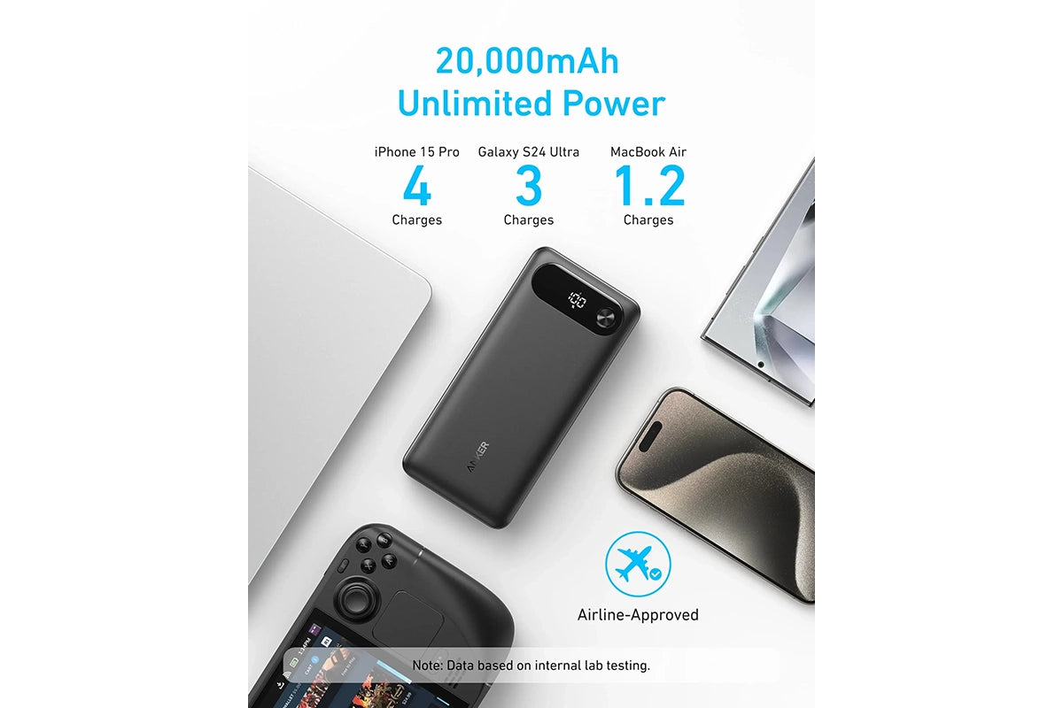 Anker 87W Power Bank with Built-in USB-C Cable | Black-3