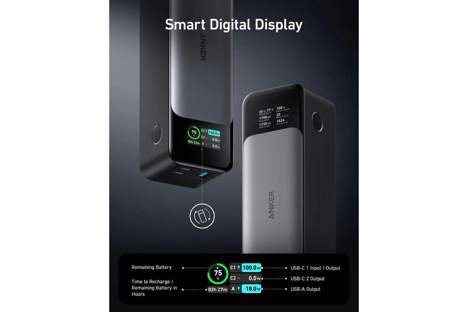 Anker 737 Power Bank (PowerCore 24K) | Black-5