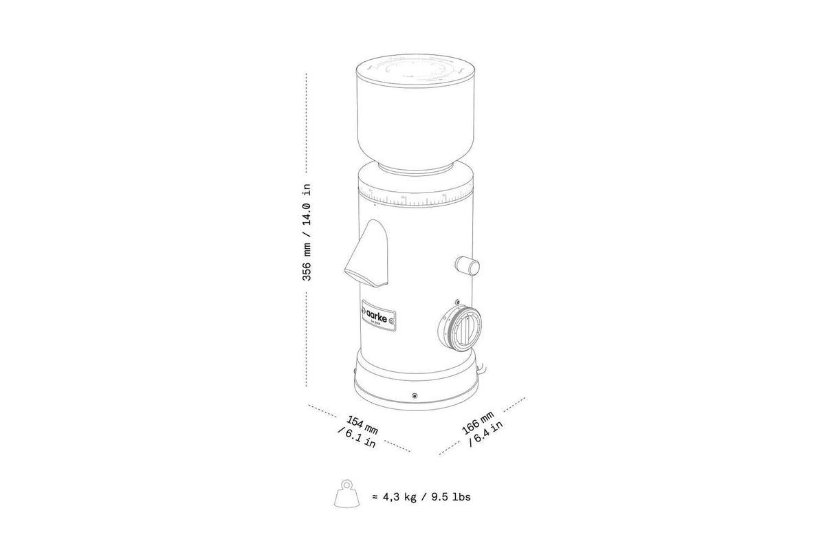 Aarke Aarke Coffee Grinder 64mm Flat Burr 60set 250g 120w Matte Black-8