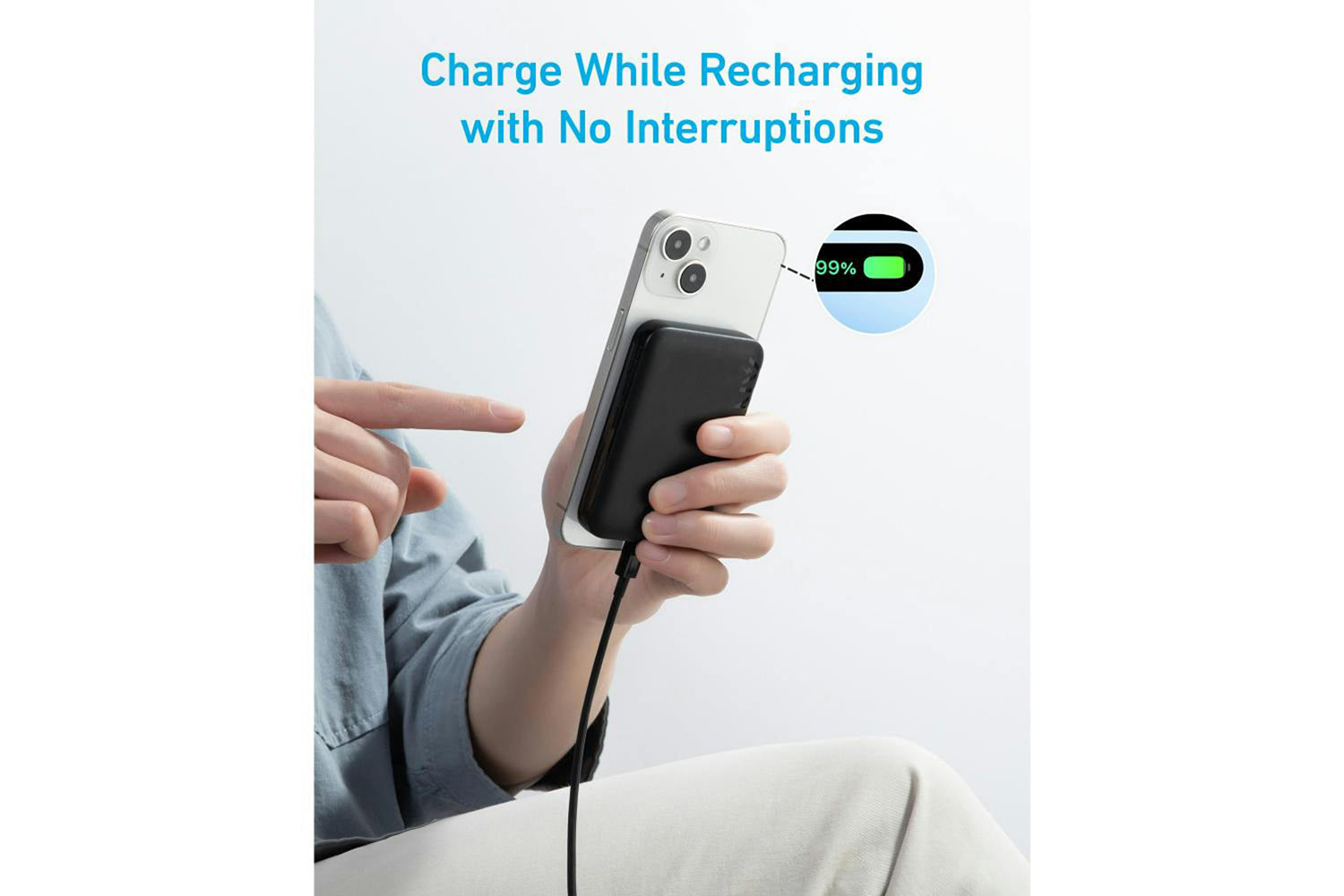 Anker 321 5000 mAh MagGo Magnetic MagSafe Compatible Wireless Power Bank | Black-2