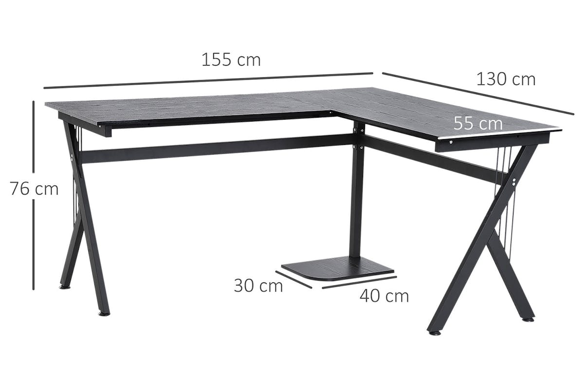 Homcom Home Office Computer Desk | Black-7