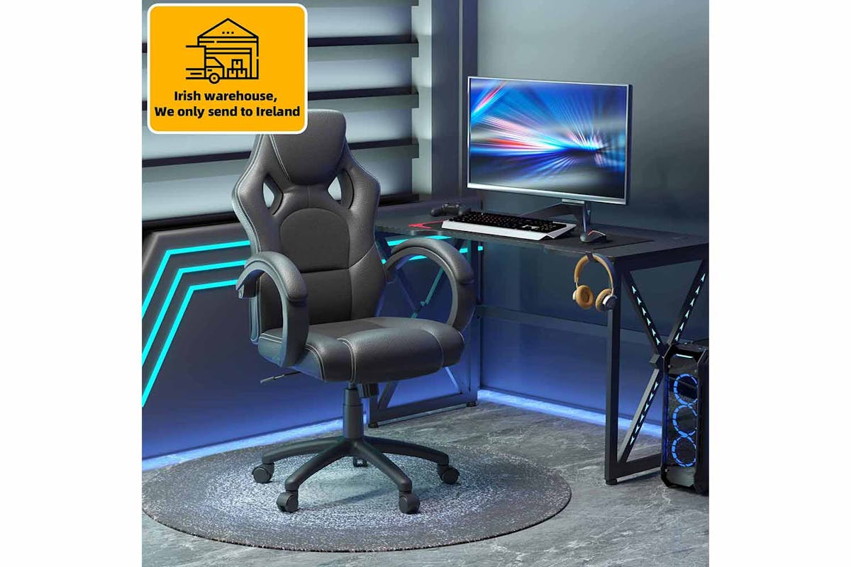 Homcom Swivel Gaming Chair | Black-2