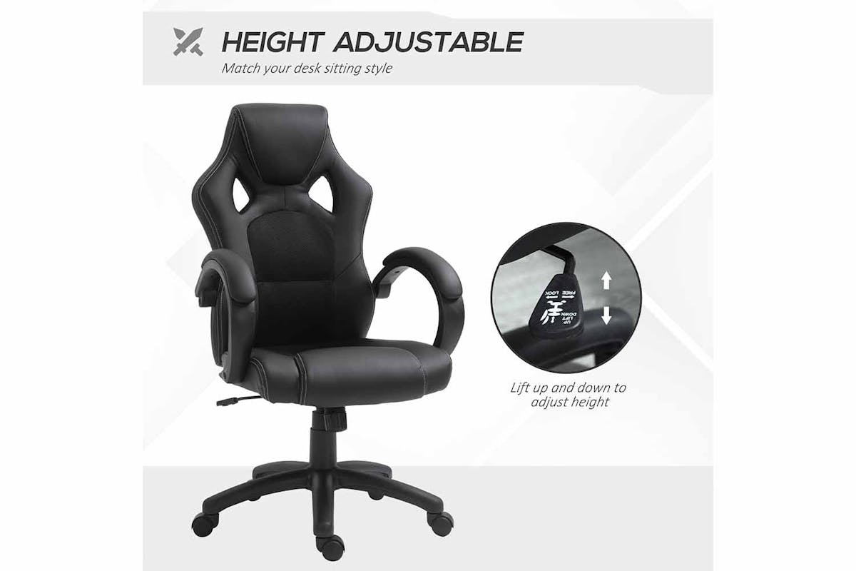 Homcom Swivel Gaming Chair | Black-3