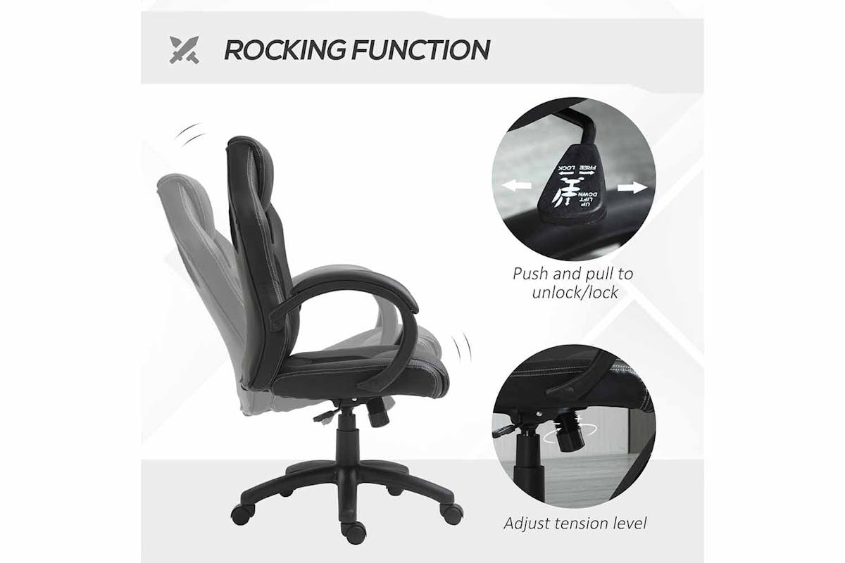 Homcom Swivel Gaming Chair | Black-4