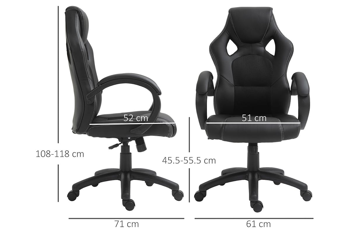 Homcom Swivel Gaming Chair | Black-5