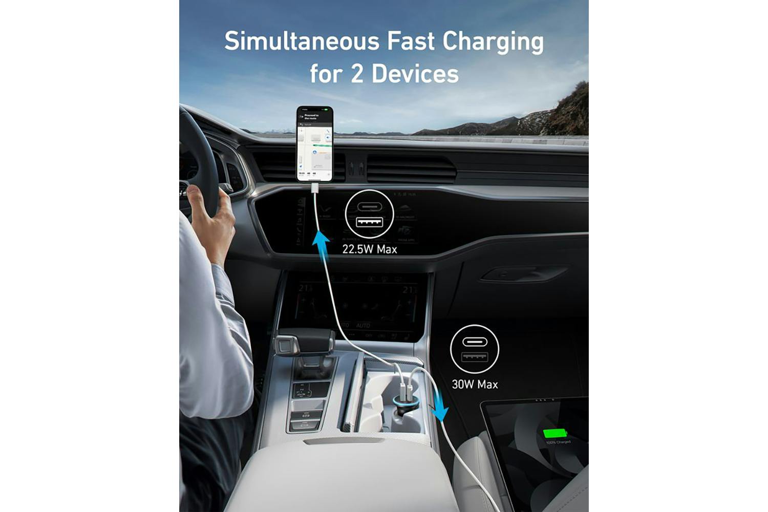 Anker 323 52.5W Car Charger | Black-5