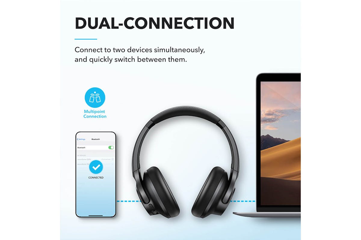 Soundcore Q21I Over-Ear True Wireless Noise Cancelling Headphones | Black-7