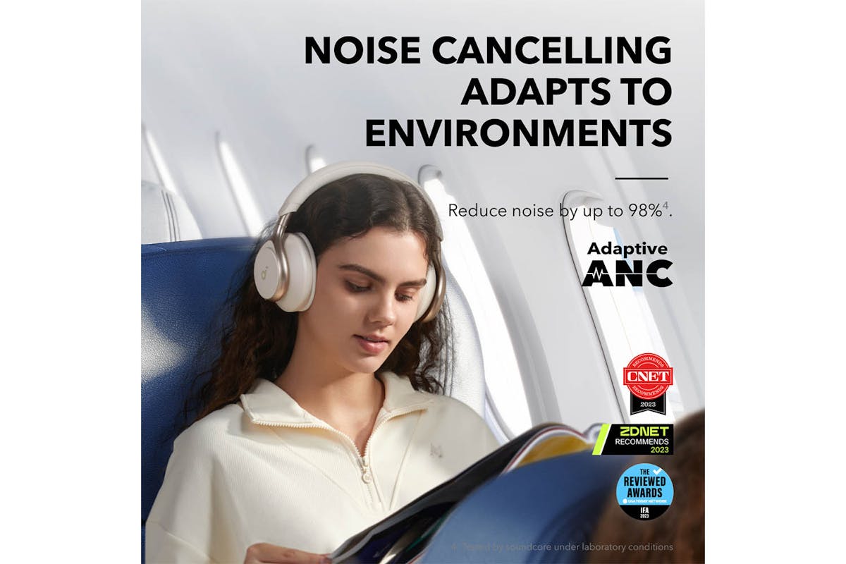 Soundcore Space One Over-Ear Active Noise Cancelling Headphones | White-5
