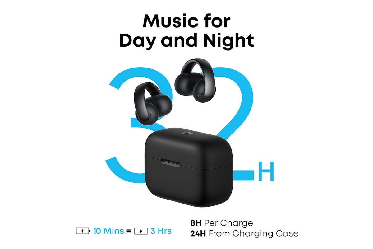 Soundcore AeroClip Open-Ear Earbuds with Adaptive Comfort | Black-5
