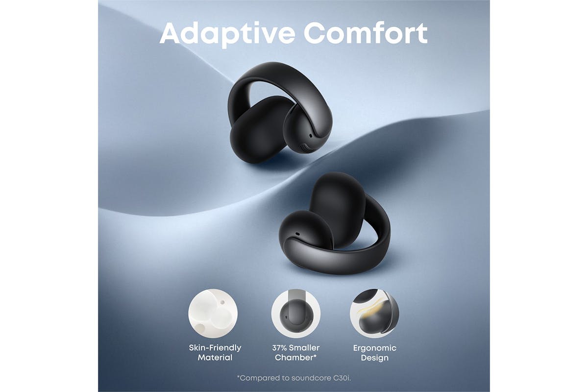 Soundcore AeroClip Open-Ear Earbuds with Adaptive Comfort | Black-9