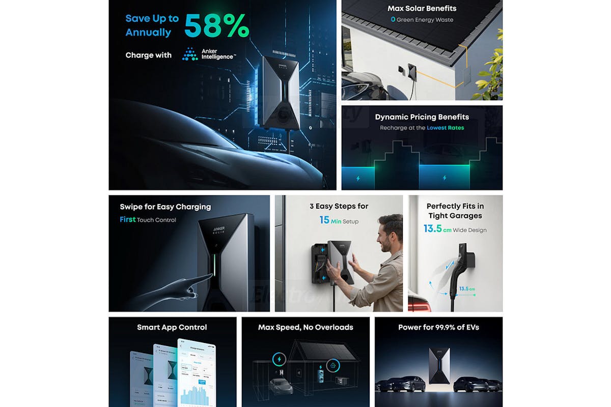 Anker Solix V1 Smart 7.4kW EV Charger | Black-3