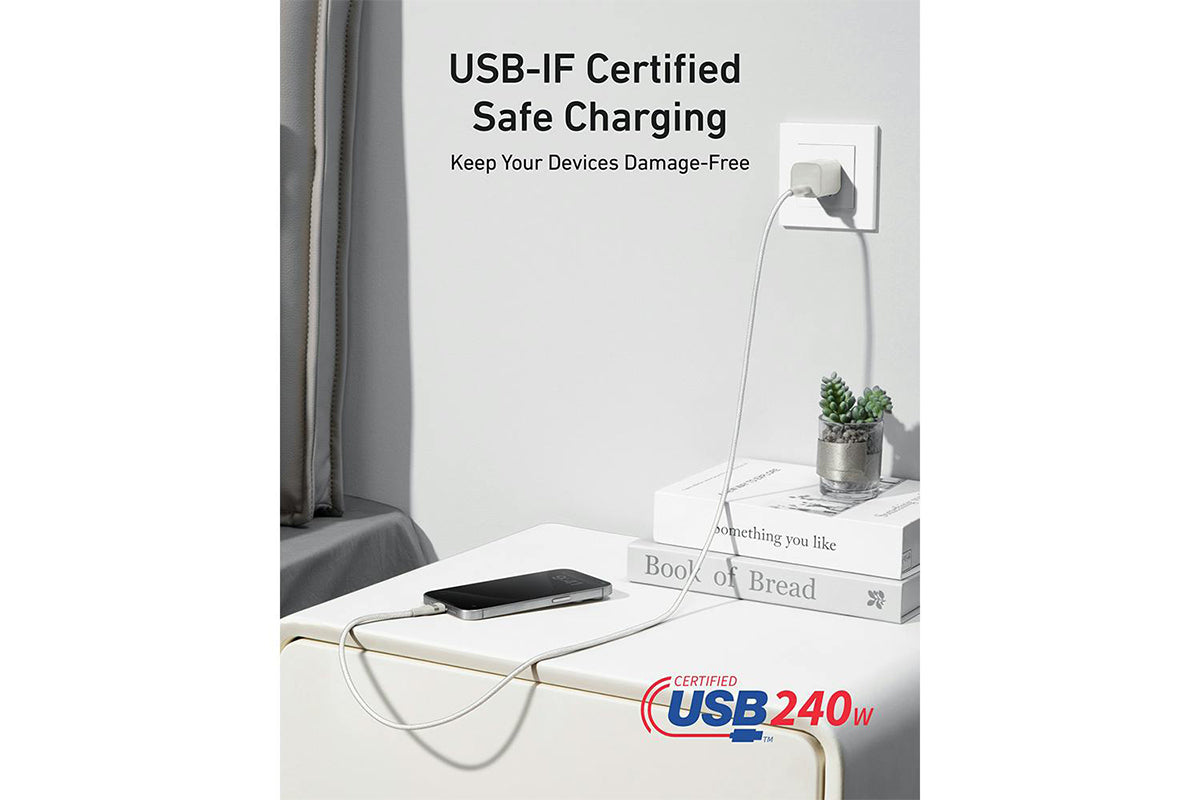 Anker 240W Upcycled-Braided USB-C to USB-C Cable | White-6