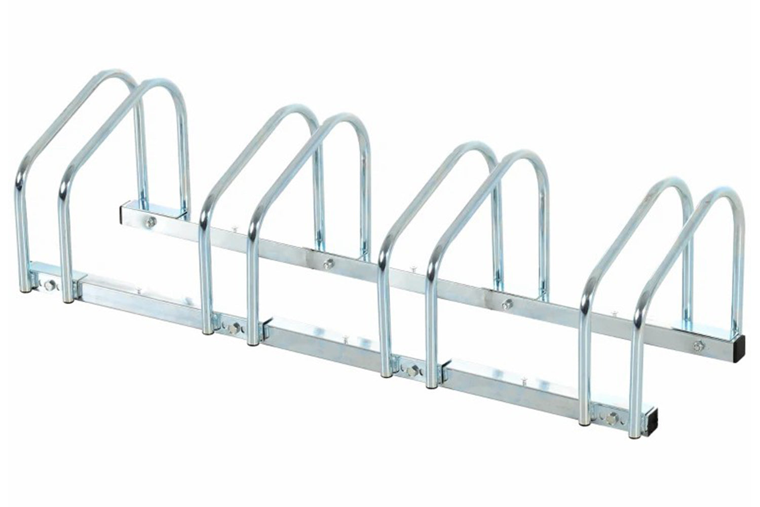 Homcom 4-Bike Floor Stand and Outdoor Bike Rack | Silver