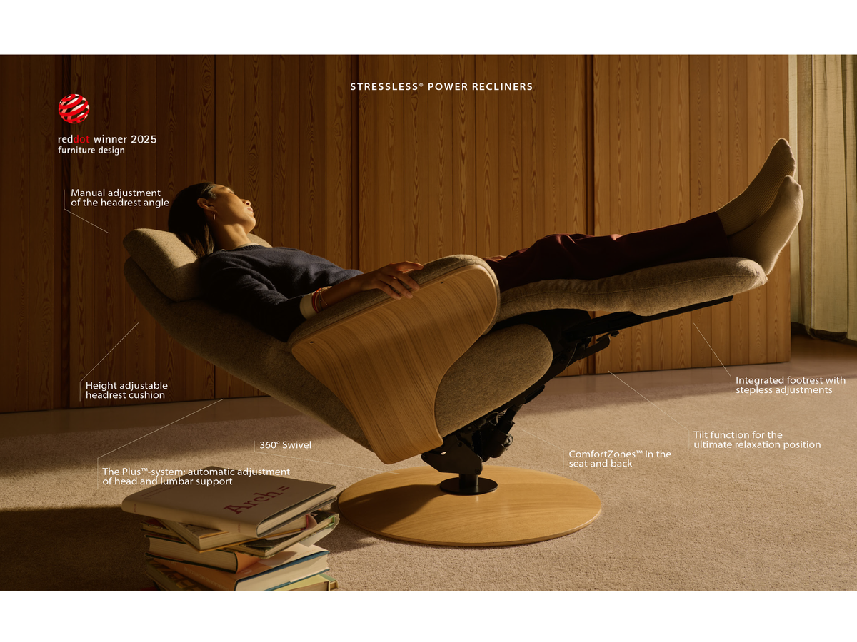 Stressless® Adam Power Recliner | Zero Gravity | Fabric | Offwhite-3