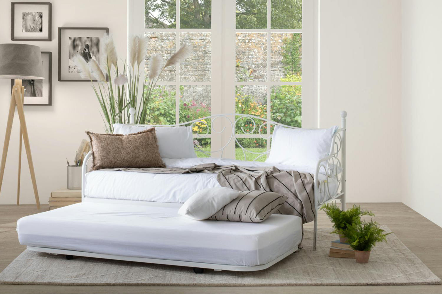 Kathrine Trundle Guest Bed | White-2