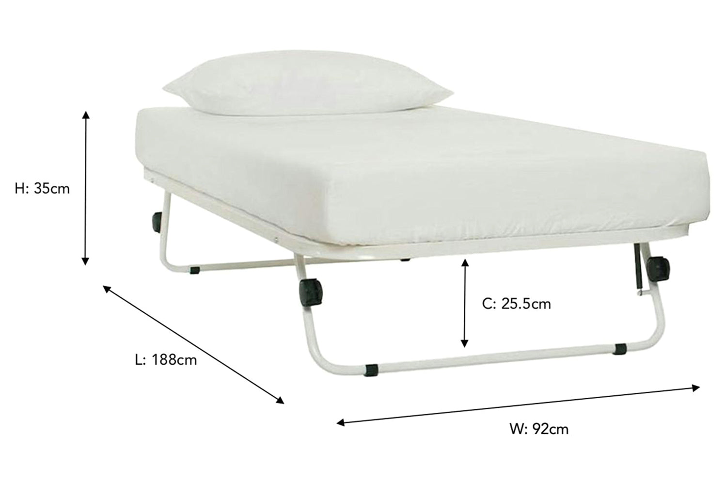 Kathrine Trundle Guest Bed | White-4