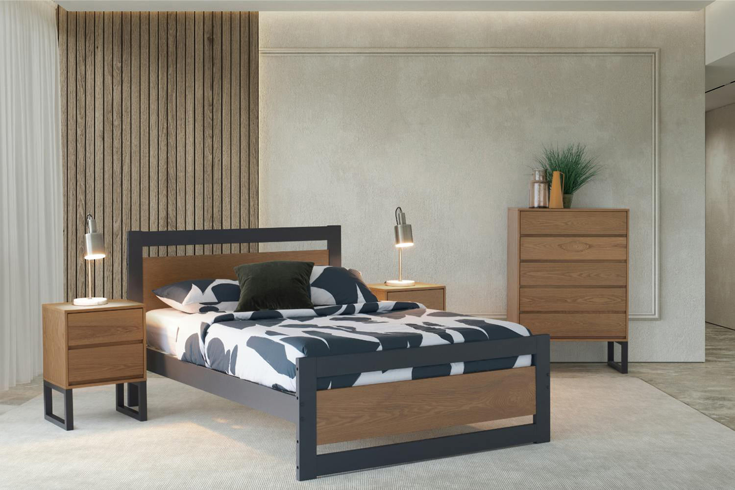 Alexis Bed Frame | Small Double | 4ft | Ash/Charcoal-6
