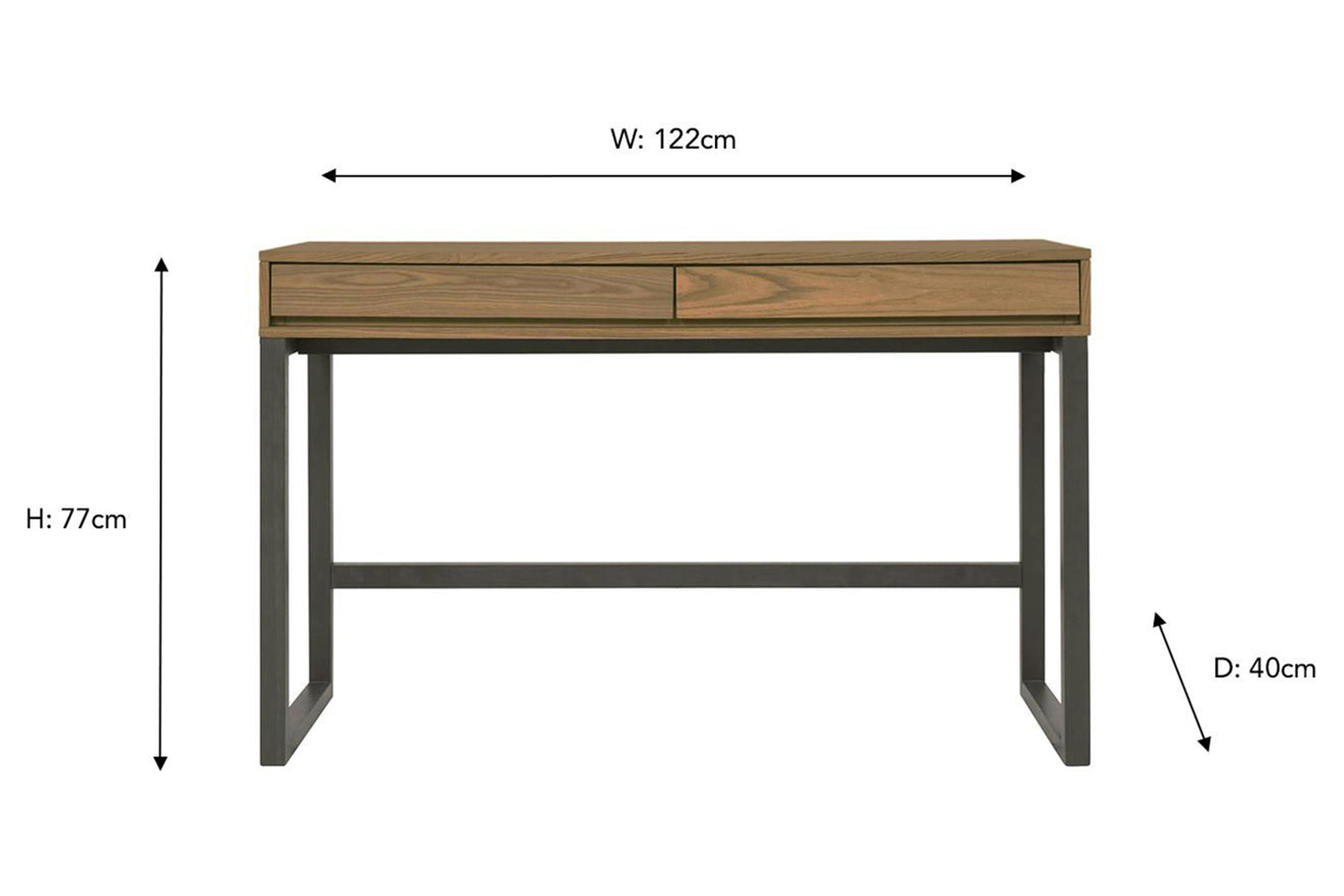 Alexis Desk | 2 Drawer | Ash/Charcoal-3