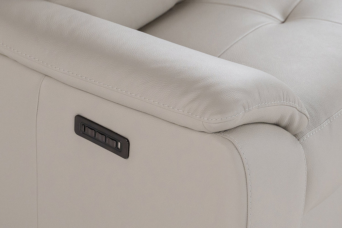 Amalfi 3 Seater Sofa | Power Recliner | Leather | Tan-5