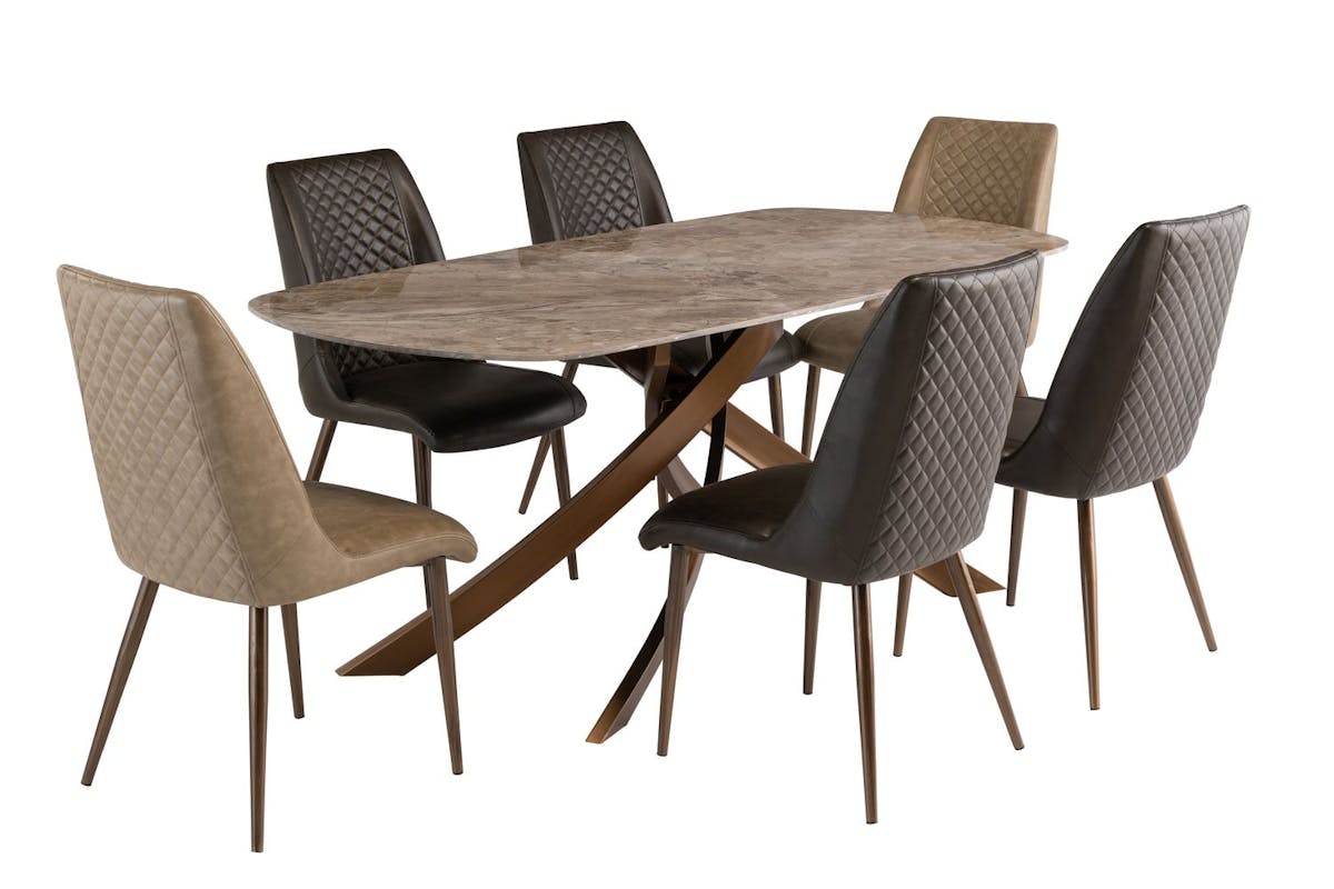 Amber Dining Chairs | Leather | Light Brown | Set of 2-3